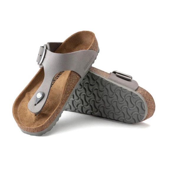 NIB $150 Birkenstock Gizeh Big Buckle Nubuck Leather in Dove Gray - size 37! - Picture 5 of 5